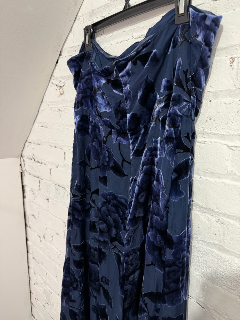 Hutch Sonnie Wide Leg Jumpsuit Floral Blue Velvet Formal Strapless Corset Sz 16 - Picture 8 of 11